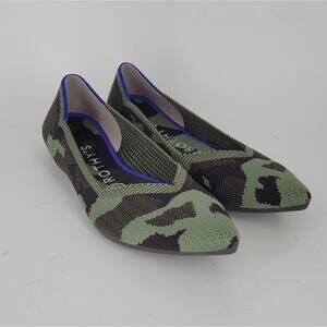 Rothys Olive Green Camo Pointed Toe Flats 7